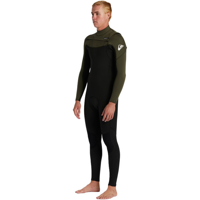 2024 Quiksilver Mens Everyday Sessions 4/3mm GBS Chest Zip Wetsuit EQYW103201 - Black / Thyme